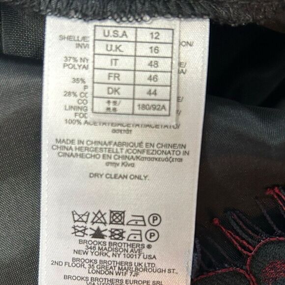 Brooks Brothers Maroon Green Lace Overlay Long Sleeve Lined Dress Size 12 - Picture 5 of 16